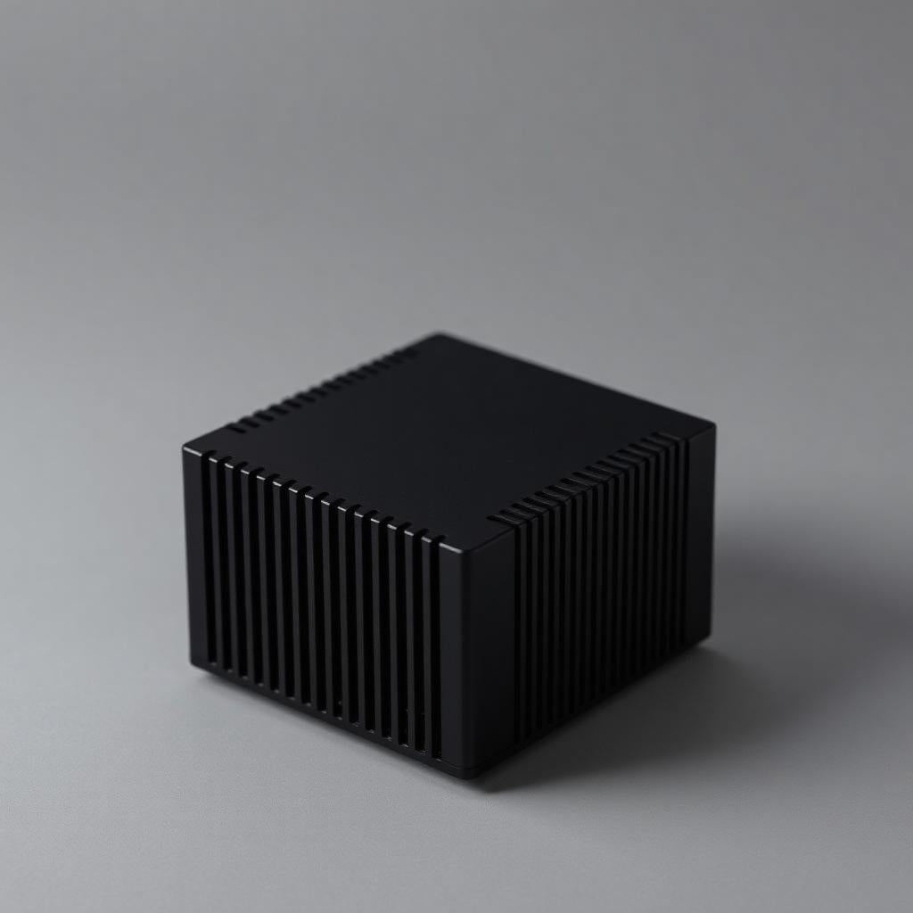 Voltage Node Pro fanless mini PC with black heatsink chassis