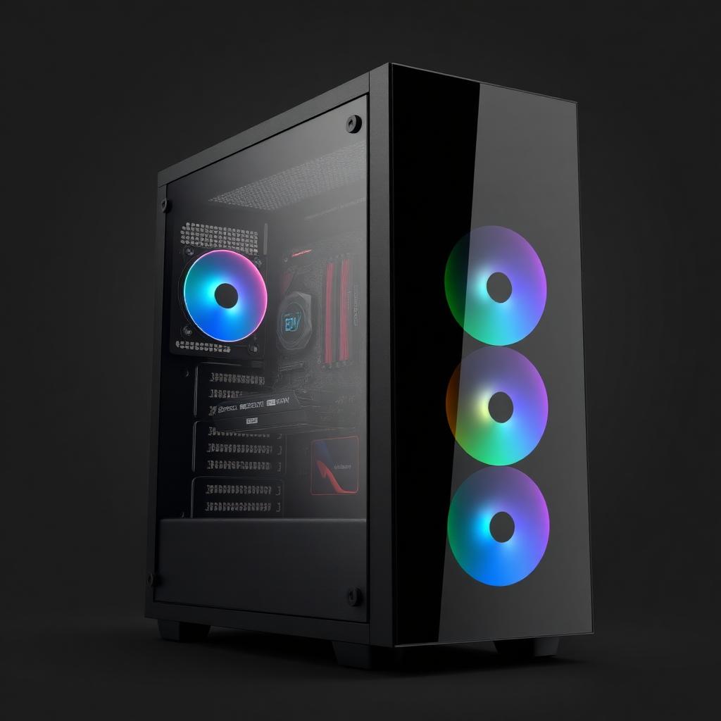 Voltage Tower X full-tower gaming PC with tempered glass side panel and RGB cooling fans